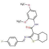 N-(2,4-dimethoxyphenyl)-2-[(E)-[(4-fluorophenyl)methylidene]amino]-4,5,6,7-tetrahydro-1-benzothiophene-3-carboxamide