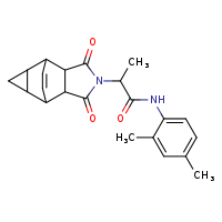N-(2,4-dimethylphenyl)-2-{3,5-dioxo-4-azatetracyclo[5.3.2.0²,?.0?,¹?]dodec-11-en-4-yl}propanamide