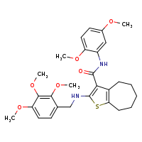 N-(2,5-dimethoxyphenyl)-2-{[(2,3,4-trimethoxyphenyl)methyl]amino}-4H,5H,6H,7H,8H-cyclohepta[b]thiophene-3-carboxamide