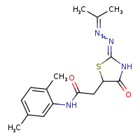 N-(2,5-dimethylphenyl)-2-[(2E)-4-oxo-2-[2-(propan-2-ylidene)hydrazin-1-ylidene]-1,3-thiazolidin-5-yl]acetamide