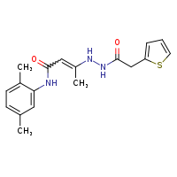 N-(2,5-dimethylphenyl)-3-[2-(thiophen-2-yl)acetohydrazido]but-2-enamide
