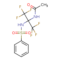 N-(2-benzenesulfonamido-1,1,1,3,3,3-hexafluoropropan-2-yl)acetamide