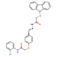 N-(2-chlorophenyl)-2-{4-[(E)-{[2-(9H-fluoren-9-ylsulfanyl)acetamido]imino}methyl]phenoxy}acetamide