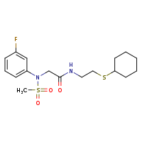 N-[2-(cyclohexylsulfanyl)ethyl]-2-[N-(3-fluorophenyl)methanesulfonamido]acetamide