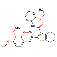N-(2-ethoxyphenyl)-2-[(E)-[(2,3,4-trimethoxyphenyl)methylidene]amino]-4,5,6,7-tetrahydro-1-benzothiophene-3-carboxamide