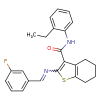 N-(2-ethylphenyl)-2-[(E)-[(3-fluorophenyl)methylidene]amino]-4,5,6,7-tetrahydro-1-benzothiophene-3-carboxamide
