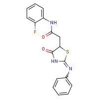 N-(2-fluorophenyl)-2-[(2Z)-4-oxo-2-(phenylimino)-1,3-thiazolidin-5-yl]acetamide