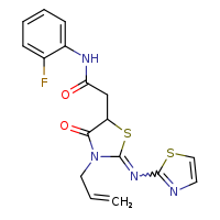 N-(2-fluorophenyl)-2-[(2Z)-4-oxo-3-(prop-2-en-1-yl)-2-(1,3-thiazol-2-ylimino)-1,3-thiazolidin-5-yl]acetamide