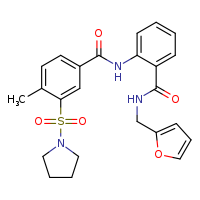 N-{2-[(furan-2-ylmethyl)carbamoyl]phenyl}-4-methyl-3-(pyrrolidine-1-sulfonyl)benzamide