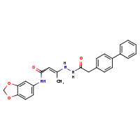 N-(2H-1,3-benzodioxol-5-yl)-3-(2-{[1,1'-biphenyl]-4-yl}acetohydrazido)but-2-enamide