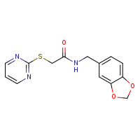 N-(2H-1,3-benzodioxol-5-ylmethyl)-2-(pyrimidin-2-ylsulfanyl)acetamide