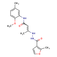 N-(2-methoxy-5-methylphenyl)-3-[(2-methylfuran-3-yl)formohydrazido]but-2-enamide