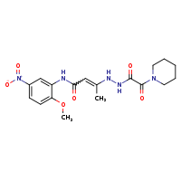 N-(2-methoxy-5-nitrophenyl)-3-[2-oxo-2-(piperidin-1-yl)acetohydrazido]but-2-enamide