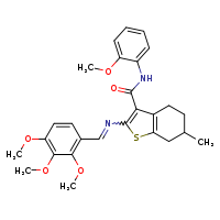 N-(2-methoxyphenyl)-6-methyl-2-[(E)-[(2,3,4-trimethoxyphenyl)methylidene]amino]-4,5,6,7-tetrahydro-1-benzothiophene-3-carboxamide