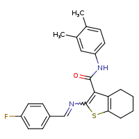 N-(3,4-dimethylphenyl)-2-[(E)-[(4-fluorophenyl)methylidene]amino]-4,5,6,7-tetrahydro-1-benzothiophene-3-carboxamide