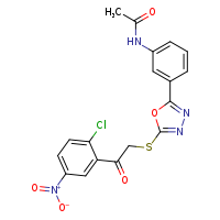 N-[3-(5-{[2-(2-chloro-5-nitrophenyl)-2-oxoethyl]sulfanyl}-1,3,4-oxadiazol-2-yl)phenyl]acetamide