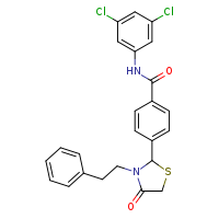 N-(3,5-dichlorophenyl)-4-[4-oxo-3-(2-phenylethyl)-1,3-thiazolidin-2-yl]benzamide