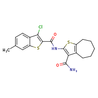 N-{3-carbamoyl-4H,5H,6H,7H,8H-cyclohepta[b]thiophen-2-yl}-3-chloro-6-methyl-1-benzothiophene-2-carboxamide