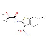 N-(3-carbamoyl-6-methyl-4,5,6,7-tetrahydro-1-benzothiophen-2-yl)furan-2-carboxamide