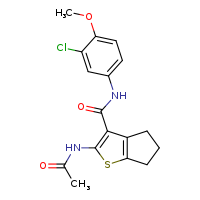 N-(3-chloro-4-methoxyphenyl)-2-acetamido-4H,5H,6H-cyclopenta[b]thiophene-3-carboxamide