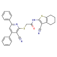 N-(3-cyano-4,5,6,7-tetrahydro-1-benzothiophen-2-yl)-2-[(3-cyano-4,6-diphenylpyridin-2-yl)sulfanyl]acetamide