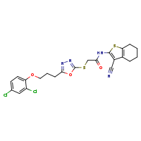 N-(3-cyano-4,5,6,7-tetrahydro-1-benzothiophen-2-yl)-2-({5-[3-(2,4-dichlorophenoxy)propyl]-1,3,4-oxadiazol-2-yl}sulfanyl)acetamide