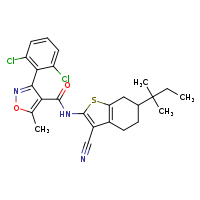 N-[3-cyano-6-(2-methylbutan-2-yl)-4,5,6,7-tetrahydro-1-benzothiophen-2-yl]-3-(2,6-dichlorophenyl)-5-methyl-1,2-oxazole-4-carboxamide