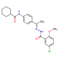 N-{4-[(1Z)-1-{[(5-chloro-2-methoxyphenyl)formamido]imino}ethyl]phenyl}cyclohexanecarboxamide
