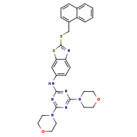 N-[4,6-bis(morpholin-4-yl)-1,3,5-triazin-2-yl]-2-[(naphthalen-1-ylmethyl)sulfanyl]-1,3-benzothiazol-6-amine