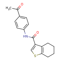N-(4-acetylphenyl)-4,5,6,7-tetrahydro-1-benzothiophene-3-carboxamide