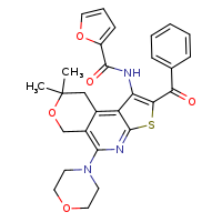 N-[4-benzoyl-12,12-dimethyl-8-(morpholin-4-yl)-11-oxa-5-thia-7-azatricyclo[7.4.0.0²,?]trideca-1,3,6,8-tetraen-3-yl]furan-2-carboxamide