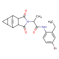 N-(4-bromo-2-ethylphenyl)-2-{3,5-dioxo-4-azatetracyclo[5.3.2.0²,?.0?,¹?]dodec-11-en-4-yl}propanamide