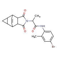 N-(4-bromo-2-methylphenyl)-2-{3,5-dioxo-4-azatetracyclo[5.3.2.0²,?.0?,¹?]dodec-11-en-4-yl}propanamide
