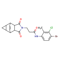 N-(4-bromo-3-chloro-2-methylphenyl)-3-{3,5-dioxo-4-azatetracyclo[5.3.2.0²,?.0?,¹?]dodec-11-en-4-yl}propanamide