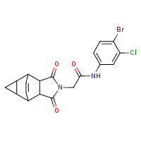 N-(4-bromo-3-chlorophenyl)-2-{3,5-dioxo-4-azatetracyclo[5.3.2.0²,?.0?,¹?]dodec-11-en-4-yl}acetamide