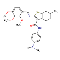 N-[4-(dimethylamino)phenyl]-6-methyl-2-[(E)-[(2,3,4-trimethoxyphenyl)methylidene]amino]-4,5,6,7-tetrahydro-1-benzothiophene-3-carboxamide