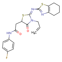 N-(4-fluorophenyl)-2-[(2E)-4-oxo-3-(prop-2-en-1-yl)-2-(4,5,6,7-tetrahydro-1,3-benzothiazol-2-ylimino)-1,3-thiazolidin-5-yl]acetamide
