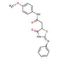 N-(4-methoxyphenyl)-2-[(2E)-4-oxo-2-(phenylimino)-1,3-thiazolidin-5-yl]acetamide