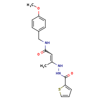 N-[(4-methoxyphenyl)methyl]-3-(thiophen-2-ylformohydrazido)but-2-enamide