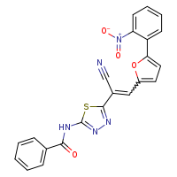 N-{5-[(1E)-1-cyano-2-[5-(2-nitrophenyl)furan-2-yl]eth-1-en-1-yl]-1,3,4-thiadiazol-2-yl}benzamide