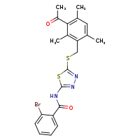 N-(5-{[(3-acetyl-2,4,6-trimethylphenyl)methyl]sulfanyl}-1,3,4-thiadiazol-2-yl)-2-bromobenzamide