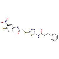 N-[5-({[(4-fluoro-3-nitrophenyl)carbamoyl]methyl}sulfanyl)-1,3,4-thiadiazol-2-yl]-3-phenylpropanamide