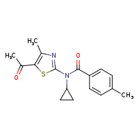 N-(5-acetyl-4-methyl-1,3-thiazol-2-yl)-N-cyclopropyl-4-methylbenzamide