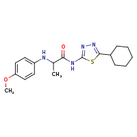 N-(5-cyclohexyl-1,3,4-thiadiazol-2-yl)-2-[(4-methoxyphenyl)amino]propanamide