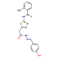 N-[5-({N'-[(E)-(4-hydroxyphenyl)methylidene]hydrazinecarbonyl}methyl)-1,3,4-thiadiazol-2-yl]-2-methylbenzamide