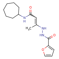 N-cycloheptyl-3-(furan-2-ylformohydrazido)but-2-enamide