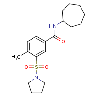 N-cycloheptyl-4-methyl-3-(pyrrolidine-1-sulfonyl)benzamide