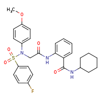 N-cyclohexyl-2-{2-[N-(4-methoxyphenyl)-4-fluorobenzenesulfonamido]acetamido}benzamide