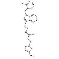 N'-[(E)-{1-[(2-fluorophenyl)methyl]indol-3-yl}methylidene]-2-[(5-methyl-1,3,4-thiadiazol-2-yl)sulfanyl]acetohydrazide