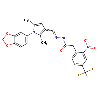 N'-[(E)-[1-(2H-1,3-benzodioxol-5-yl)-2,5-dimethylpyrrol-3-yl]methylidene]-2-[2-nitro-4-(trifluoromethyl)phenyl]acetohydrazide